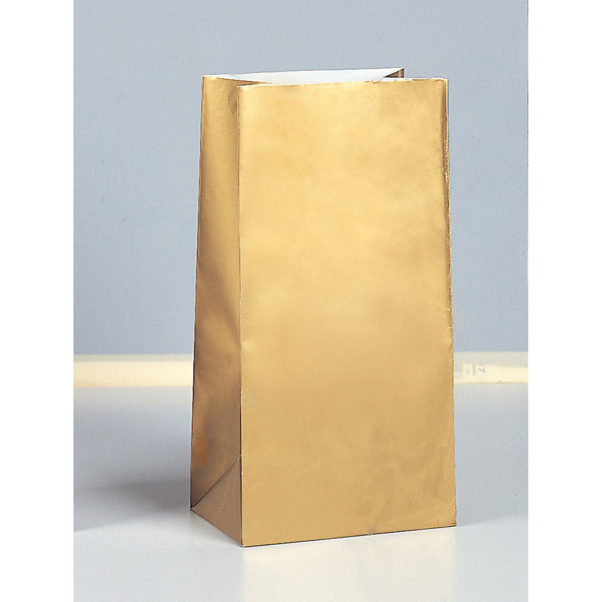 UNIQUE PARTY FAVORS Gift Wrap & Bags Gold Paper Party Bags, 10 x 5 Inches, 12 Count 011179590193