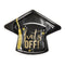 UNIQUE PARTY FAVORS Graduation Golden Star Graduation Large Cap Shaped Lunch Paper Plates, 8 Count 011179735549