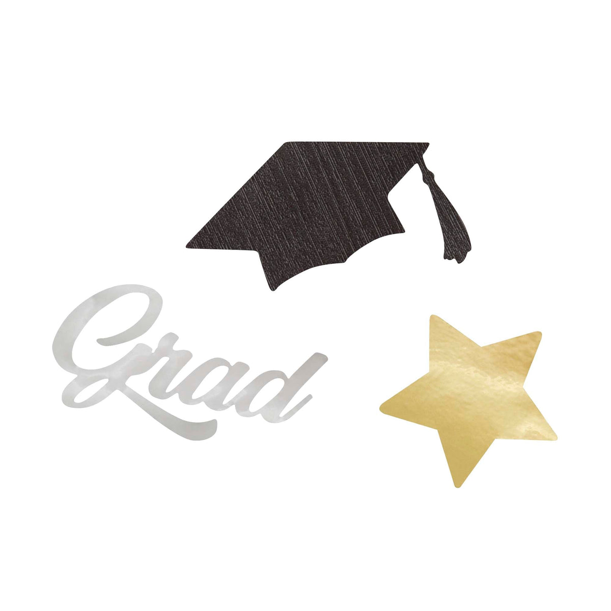 UNIQUE PARTY FAVORS Graduation Stars and Caps Confetti, 1 Count 011179248797