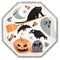 UNIQUE PARTY FAVORS Halloween Bats and Boos Large Octagon Shape Lunch Paper Plates, 9 Inches, 8 Count