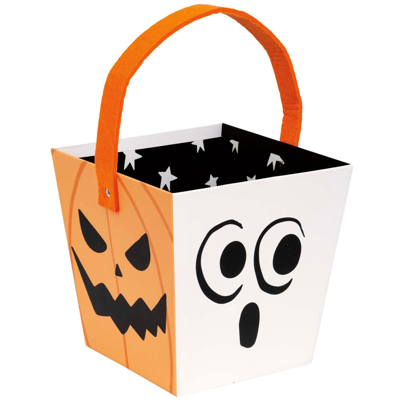 UNIQUE PARTY FAVORS Halloween Bats and Boos Paper Bucket, 1 Count