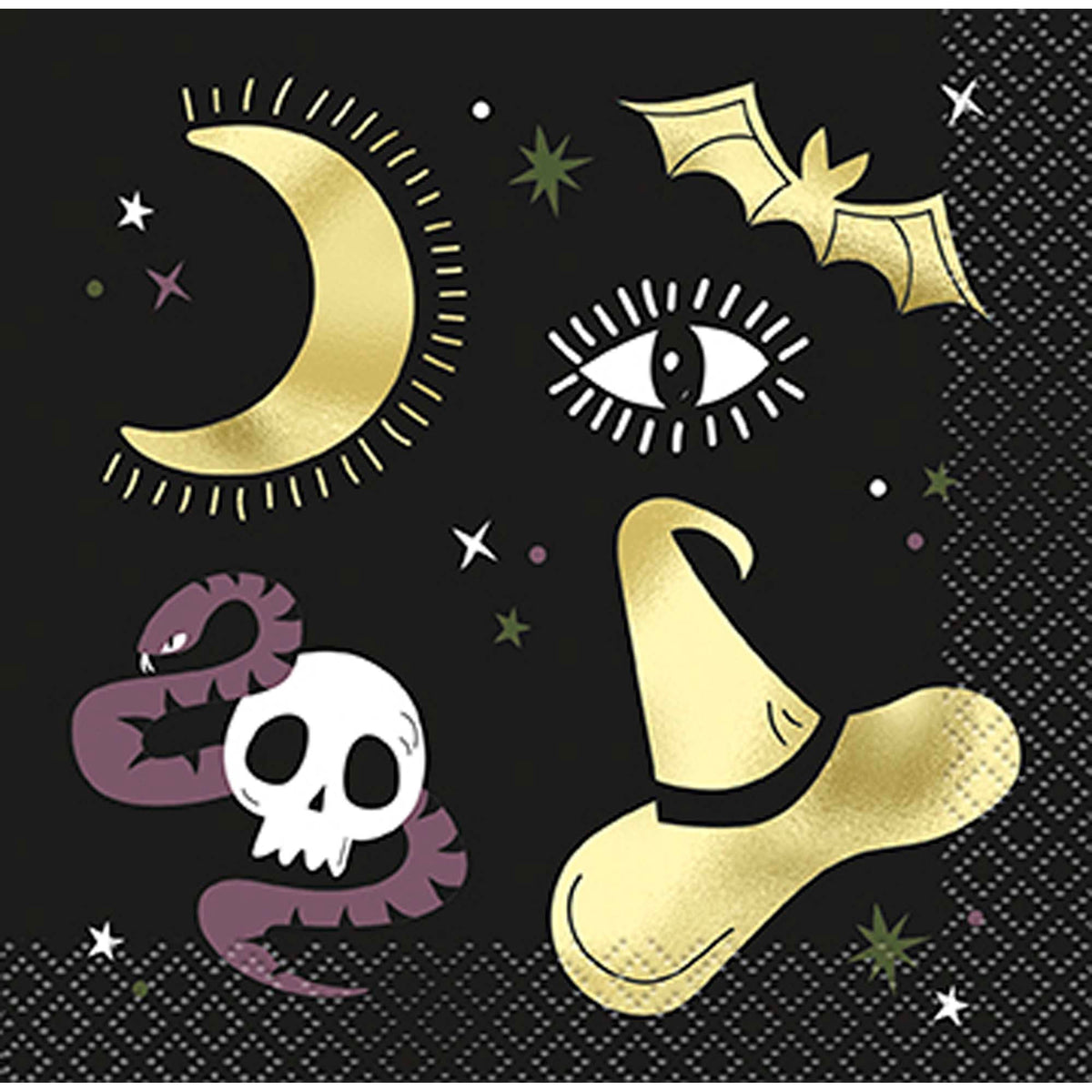 UNIQUE PARTY FAVORS Halloween Celestial Halloween Small Beverage Napkins, 16 Count 011179216116