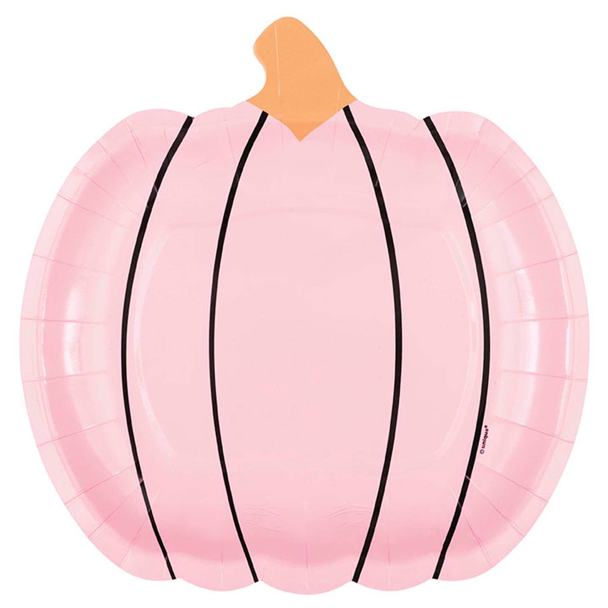 UNIQUE PARTY FAVORS Halloween Posh Halloween Large Pumpkin Shape Lunch Paper Plates, 8 Inches, 8 Count