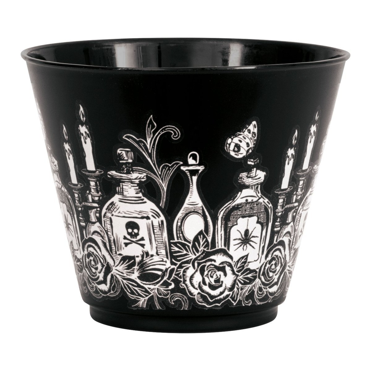 UNIQUE PARTY FAVORS Halloween Sketchy Skulls Plastic Tumblers, 9 Oz, 8 Count 011179542925