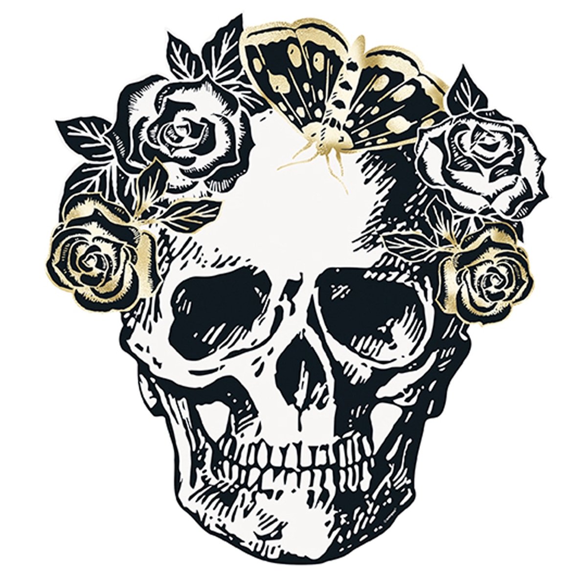 UNIQUE PARTY FAVORS Halloween Sketchy Skulls Shaped Paper Placemats, 6 Count 011179542932