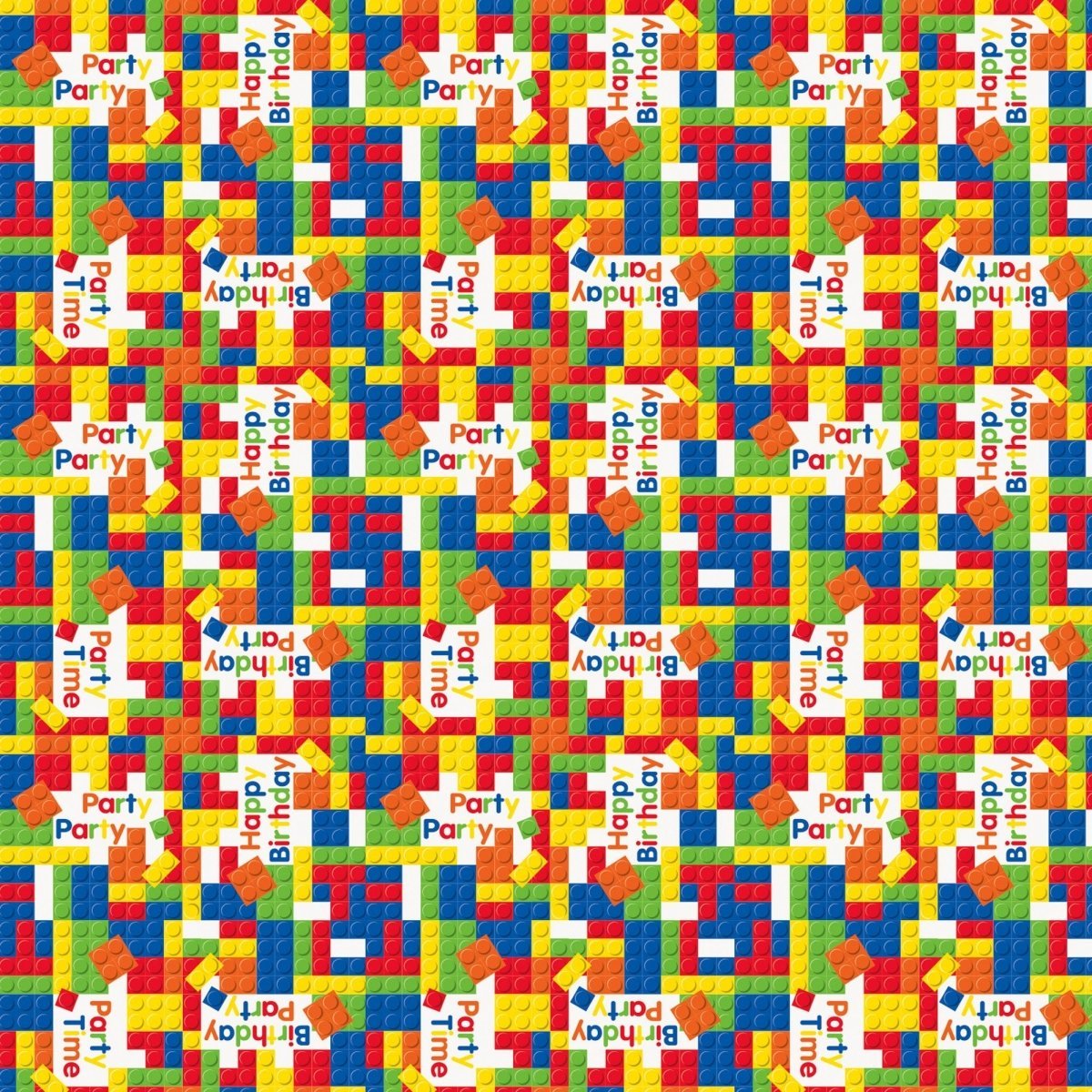 UNIQUE PARTY FAVORS Kids Birthday Building Blocks Birthday Gift Wrap Roll, 30 x 60 Inches, 1 Count 011179582402