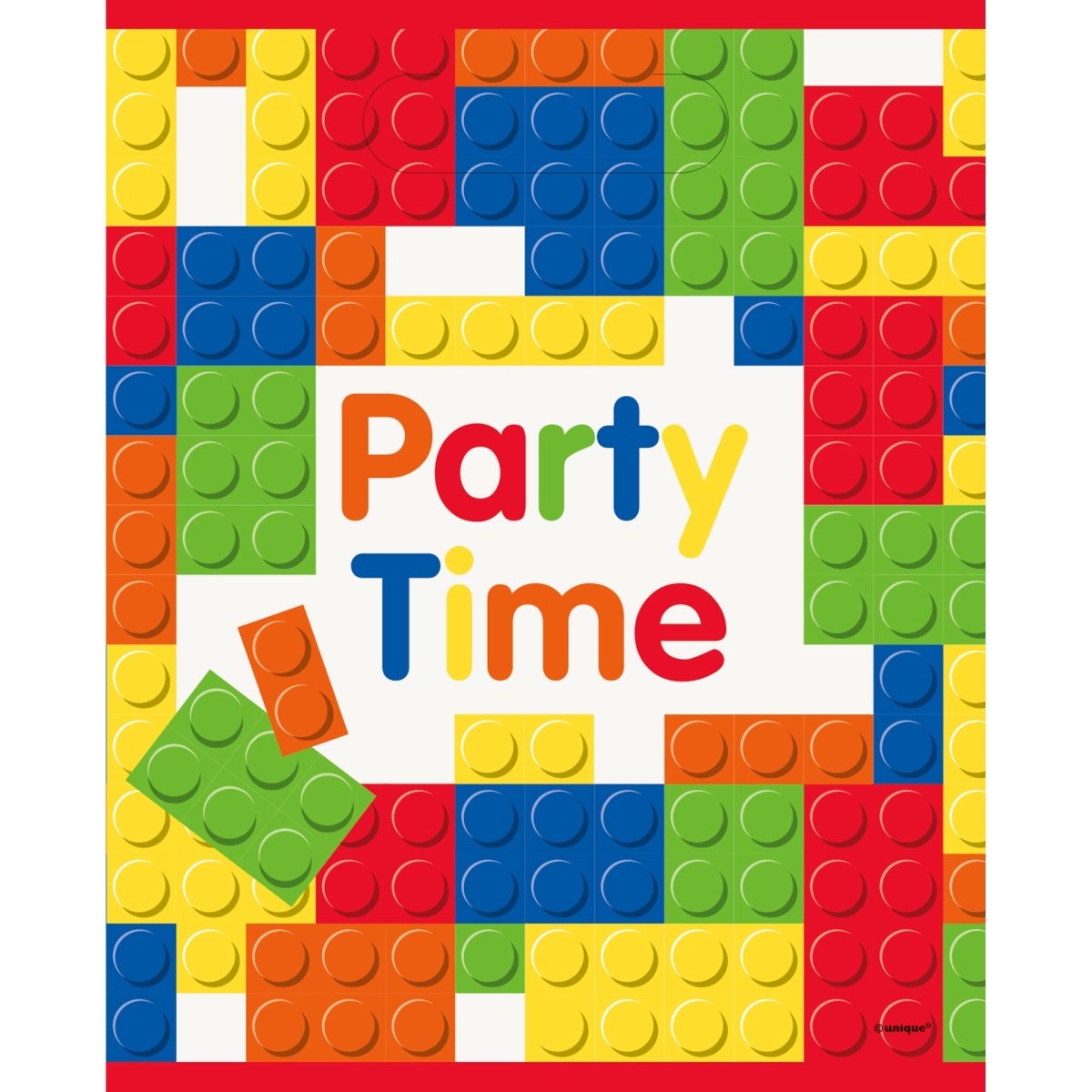 UNIQUE PARTY FAVORS Kids Birthday Building Blocks Birthday Loot Bags, 8 Count 011179582433
