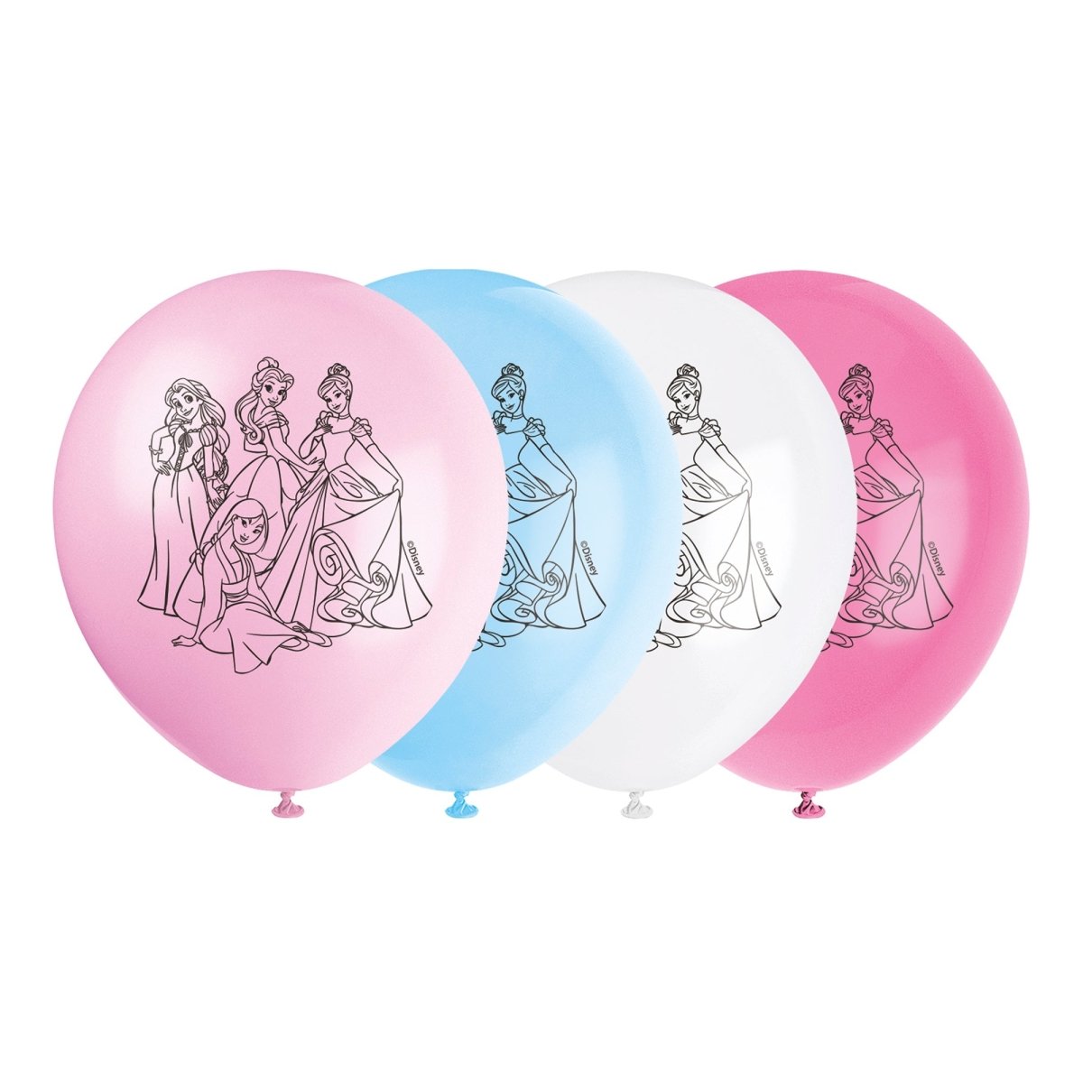 UNIQUE PARTY FAVORS Kids Birthday Disney Princesses Birthday Latex Balloons, 12 Inches, 8 Count 011179151882