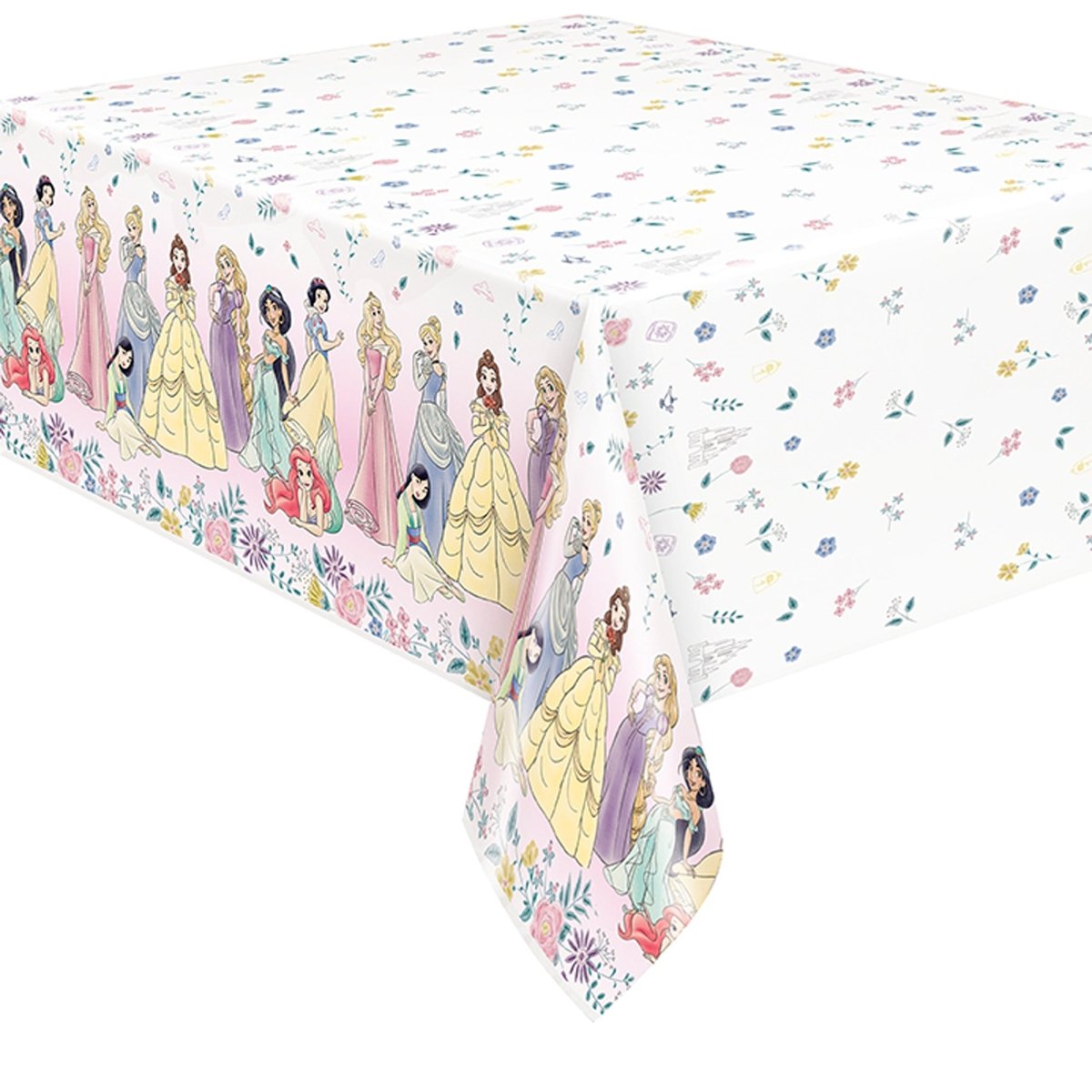 UNIQUE PARTY FAVORS Kids Birthday Disney Princesses Birthday Rectangular Plastic Table Cover, 54 x 84 Inches, 1 Count 011179210435