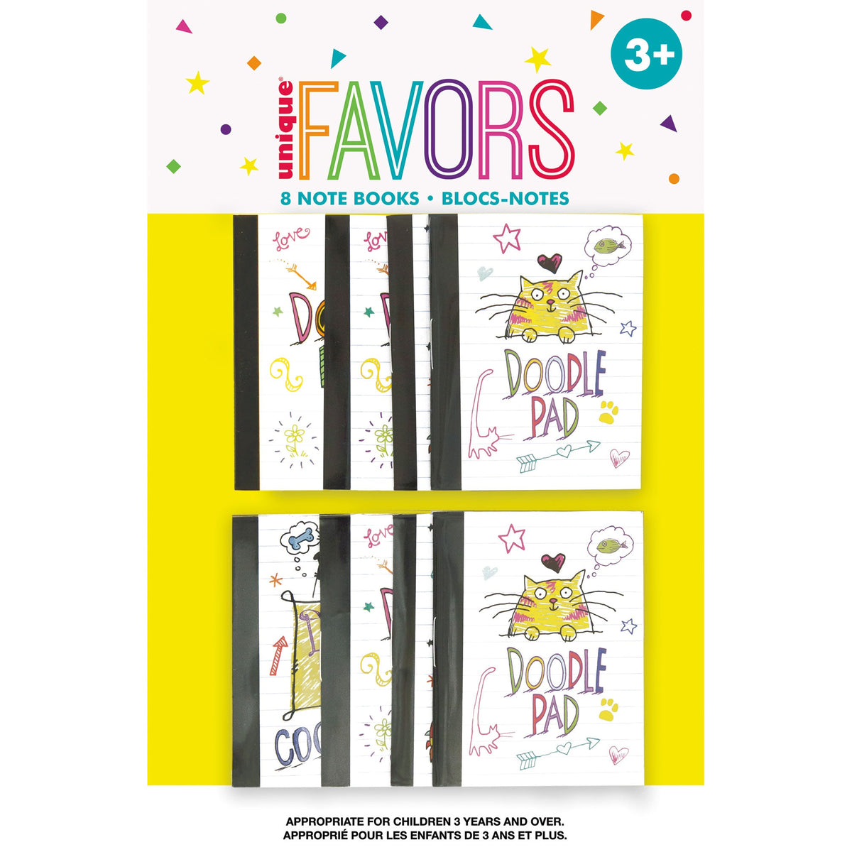 UNIQUE PARTY FAVORS Kids Birthday Doodle Note Books, 8 Count 011179847952