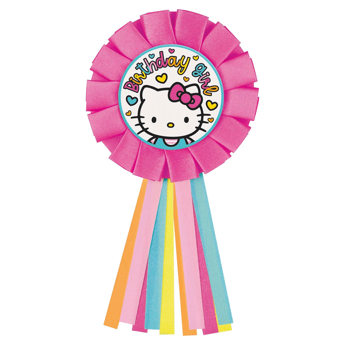 UNIQUE PARTY FAVORS Kids Birthday Hello Kitty and Friends Birthday Girl Honor Ribbon, 1 Count