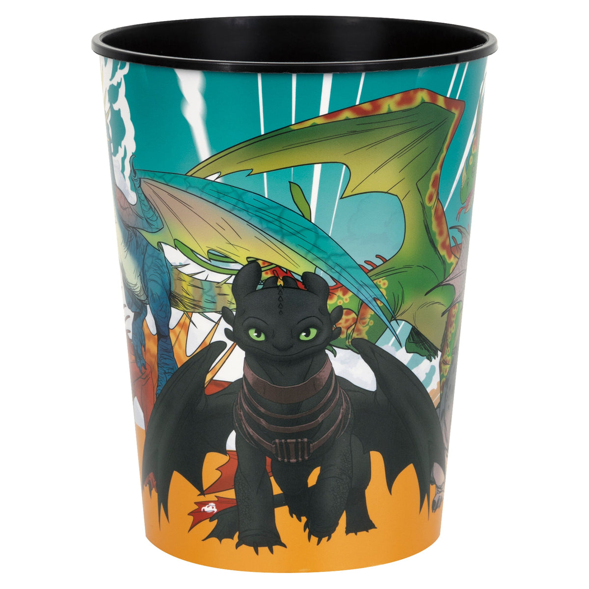 UNIQUE PARTY FAVORS Kids Birthday How to Train your Dragon Birthday Black Party Favour Cup, 16 Oz, 1 Count 011179155675