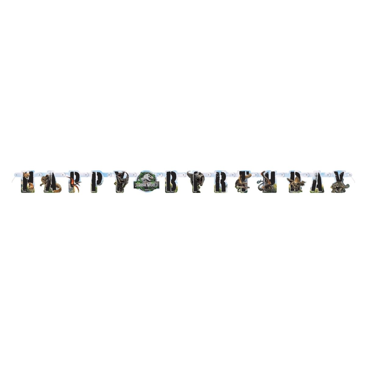 UNIQUE PARTY FAVORS Kids Birthday Jurassic World Birthday Jointed Banner, 75 Inches, 1 Count 011179154708
