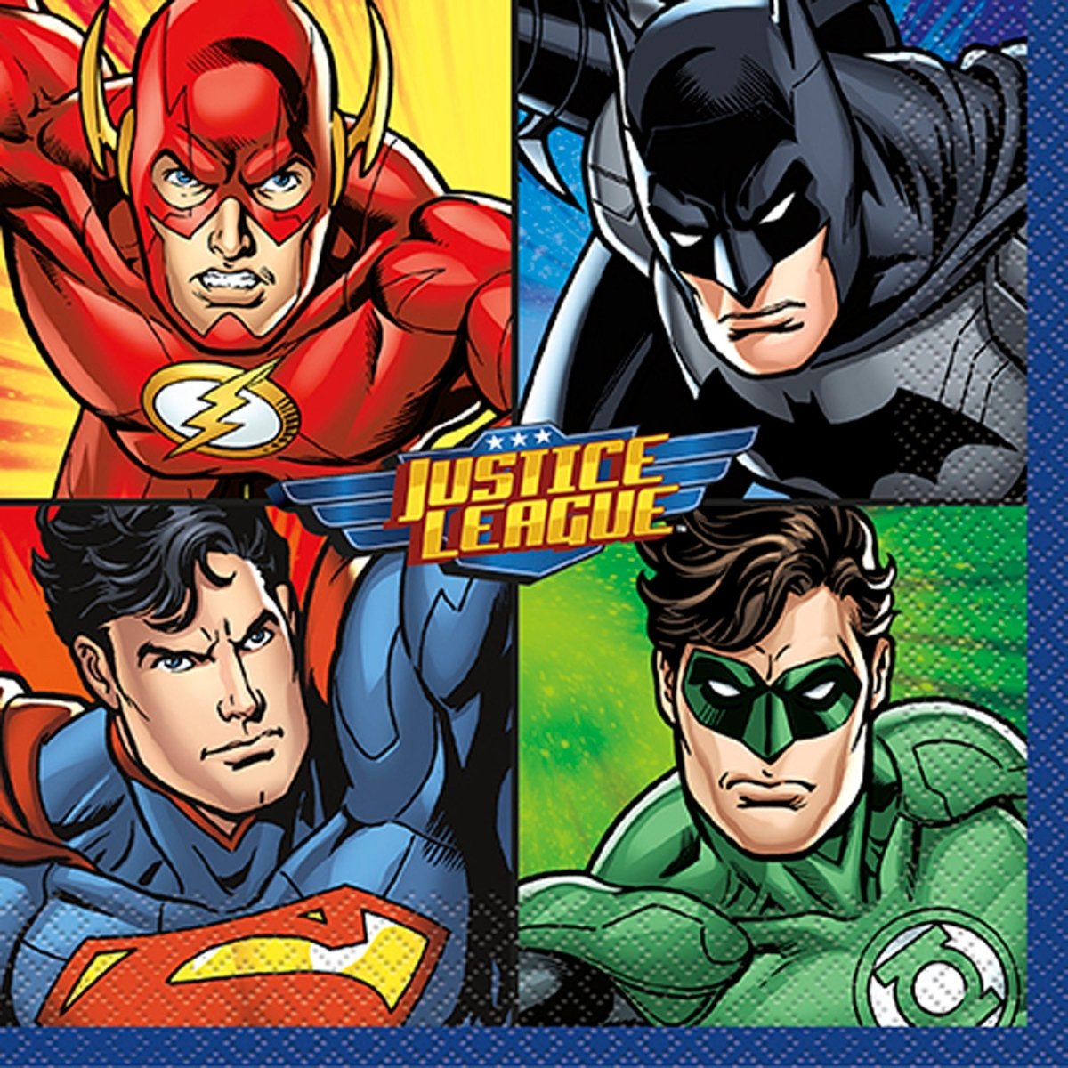 UNIQUE PARTY FAVORS Kids Birthday Justice League Large Lunch Napkins, 16 Count 011179499625
