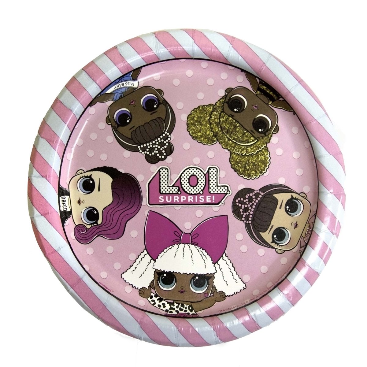UNIQUE PARTY FAVORS Kids Birthday LOL Surprise Birthday Small Round Dessert Paper Plates, 7 Inches, 8 Count