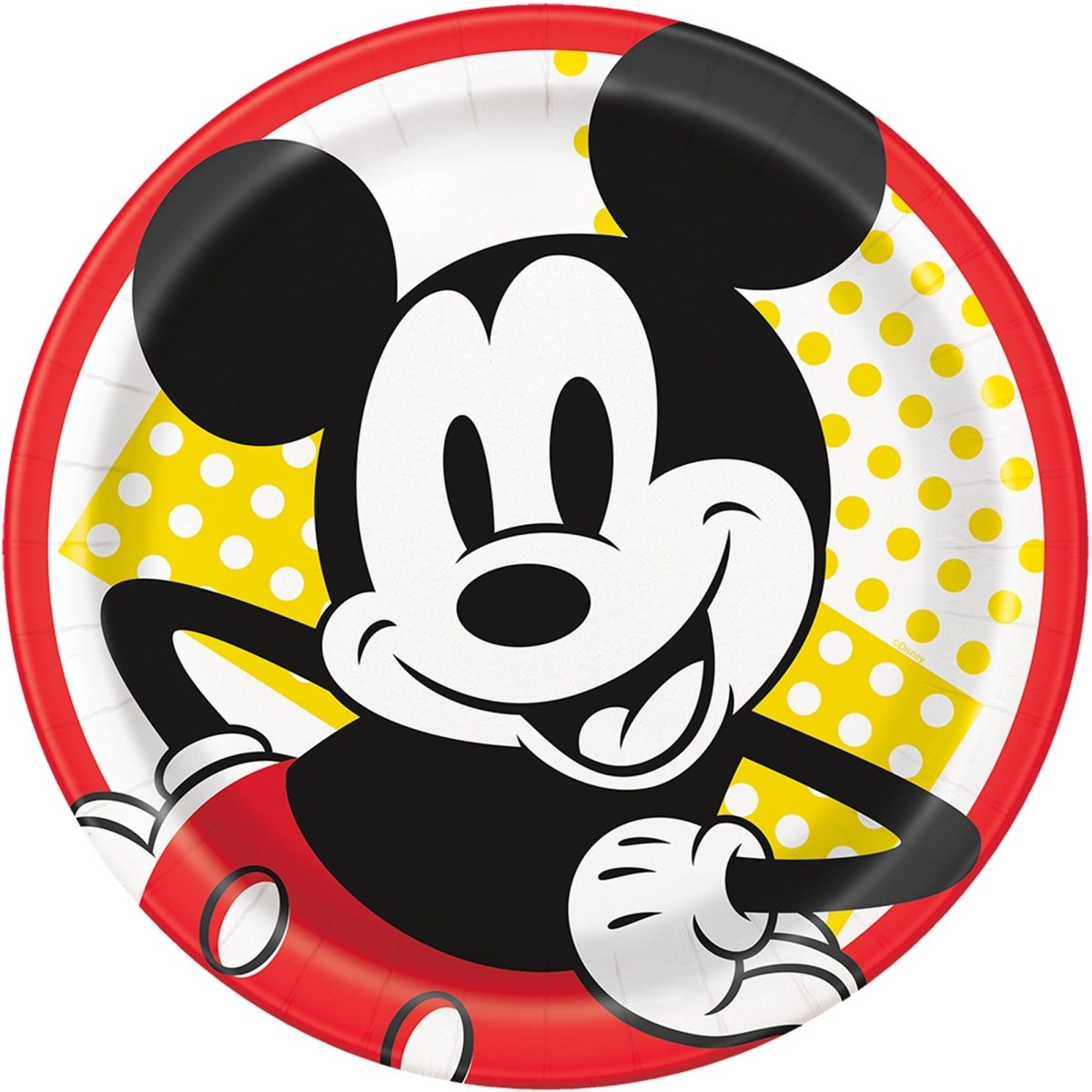 UNIQUE PARTY FAVORS Kids Birthday Mickey Mouse Birthday Large Round Lunch Paper Plates, Disney, 9 Inches, 8 Count 011179784851