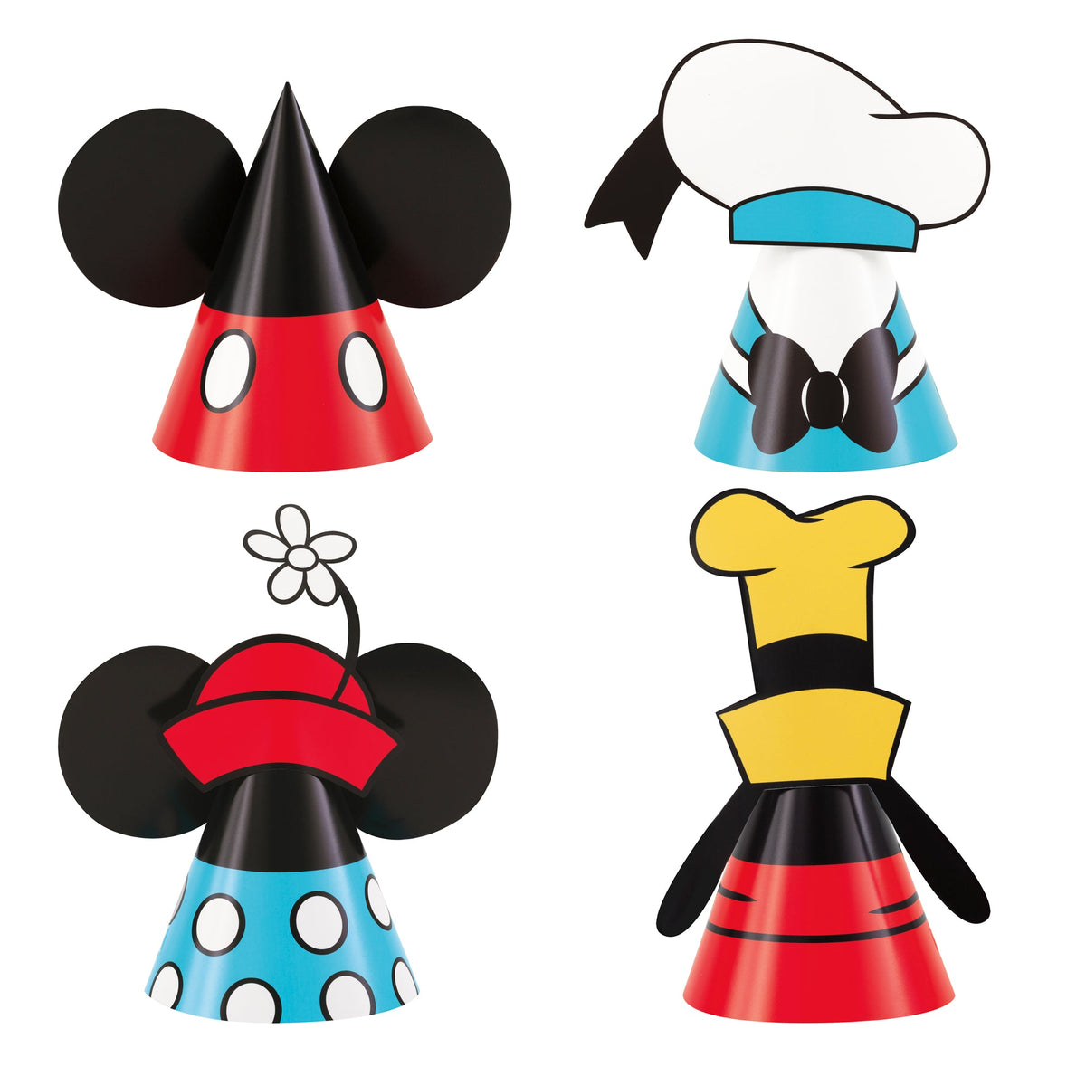 UNIQUE PARTY FAVORS Kids Birthday Mickey Mouse Birthday Party Hats, Disney, 8 Count 011179234417