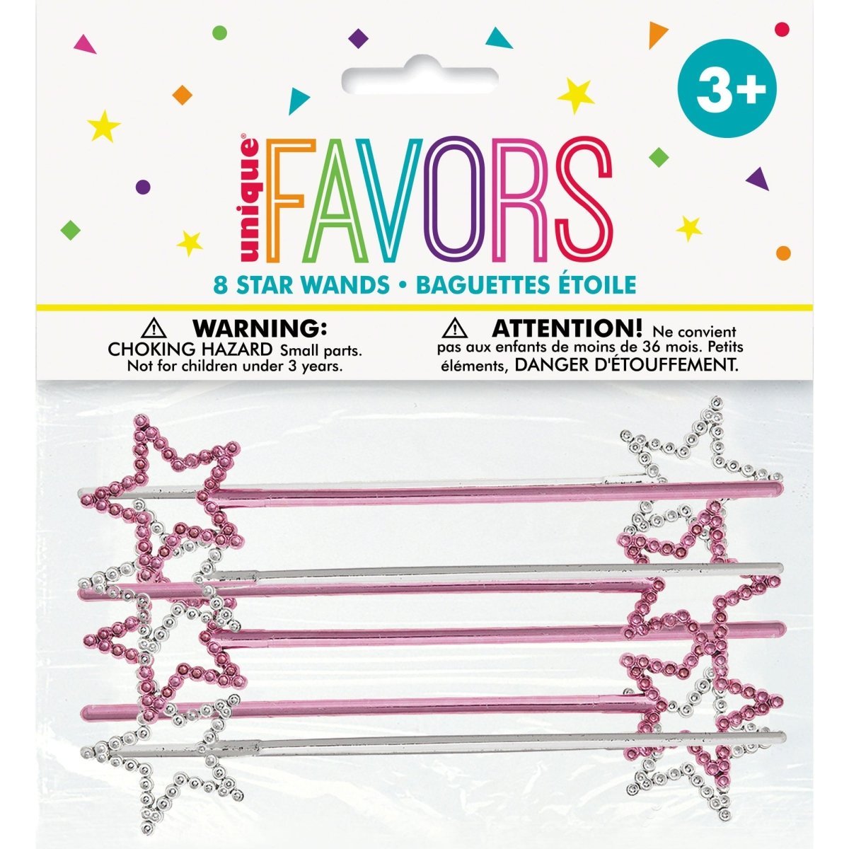 UNIQUE PARTY FAVORS Kids Birthday Mini Star Wands, 8 Count 011179847983