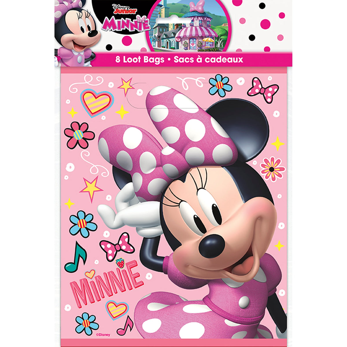 UNIQUE PARTY FAVORS Kids Birthday Minnie Mouse Birthday Favour Bags, Disney, 8 Count 011179792436