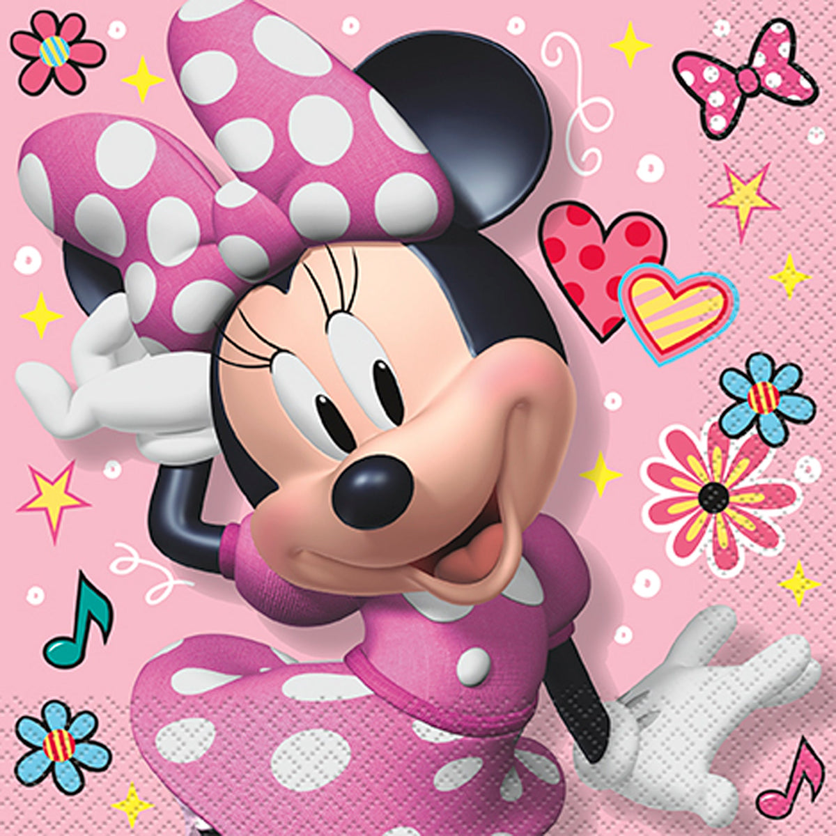 UNIQUE PARTY FAVORS Kids Birthday Minnie Mouse Birthday Large Lunch Napkins, Disney, 16 Count 011179792320
