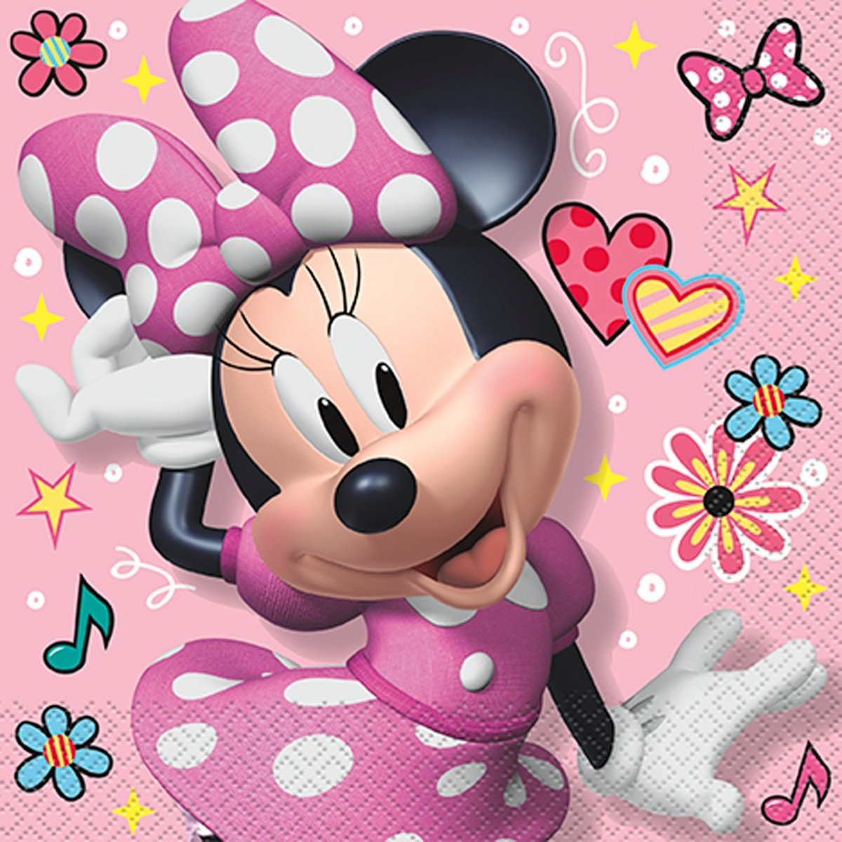 UNIQUE PARTY FAVORS Kids Birthday Minnie Mouse Birthday Large Lunch Napkins, Disney, 16 Count 011179792320