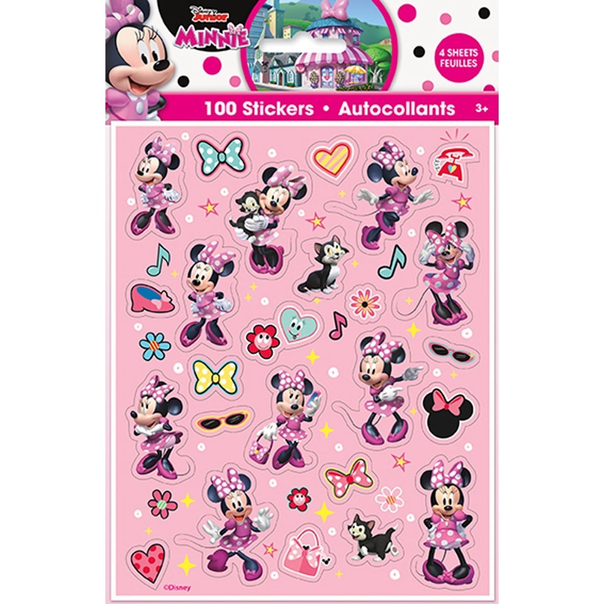 UNIQUE PARTY FAVORS Kids Birthday Minnie Mouse Birthday Stickers, Disney, 4 Sheets, 100 Count 011179489602