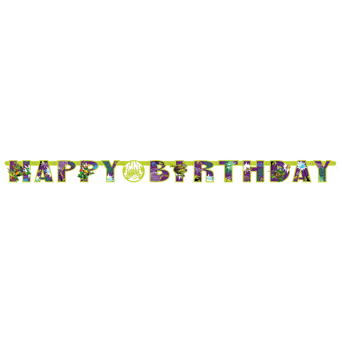 UNIQUE PARTY FAVORS Kids Birthday Ninja Turtles: Mutant Mayhem Birthday Paper Jointed Banner, 1 Count
