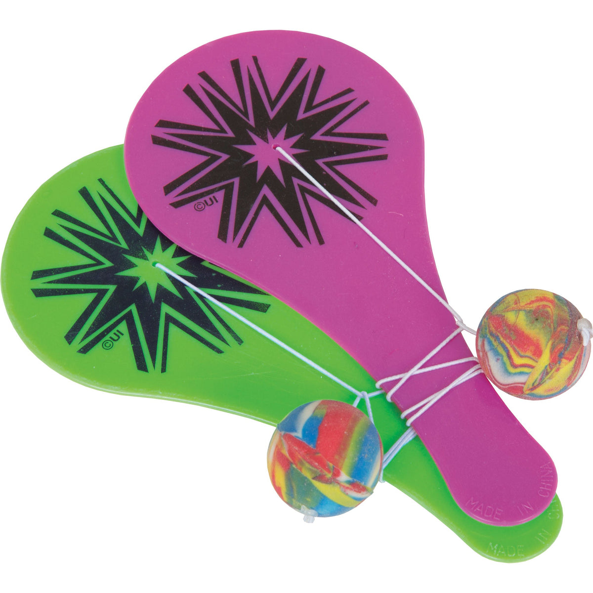 UNIQUE PARTY FAVORS Kids Birthday Paddle Balls, 8 Count 011179742608