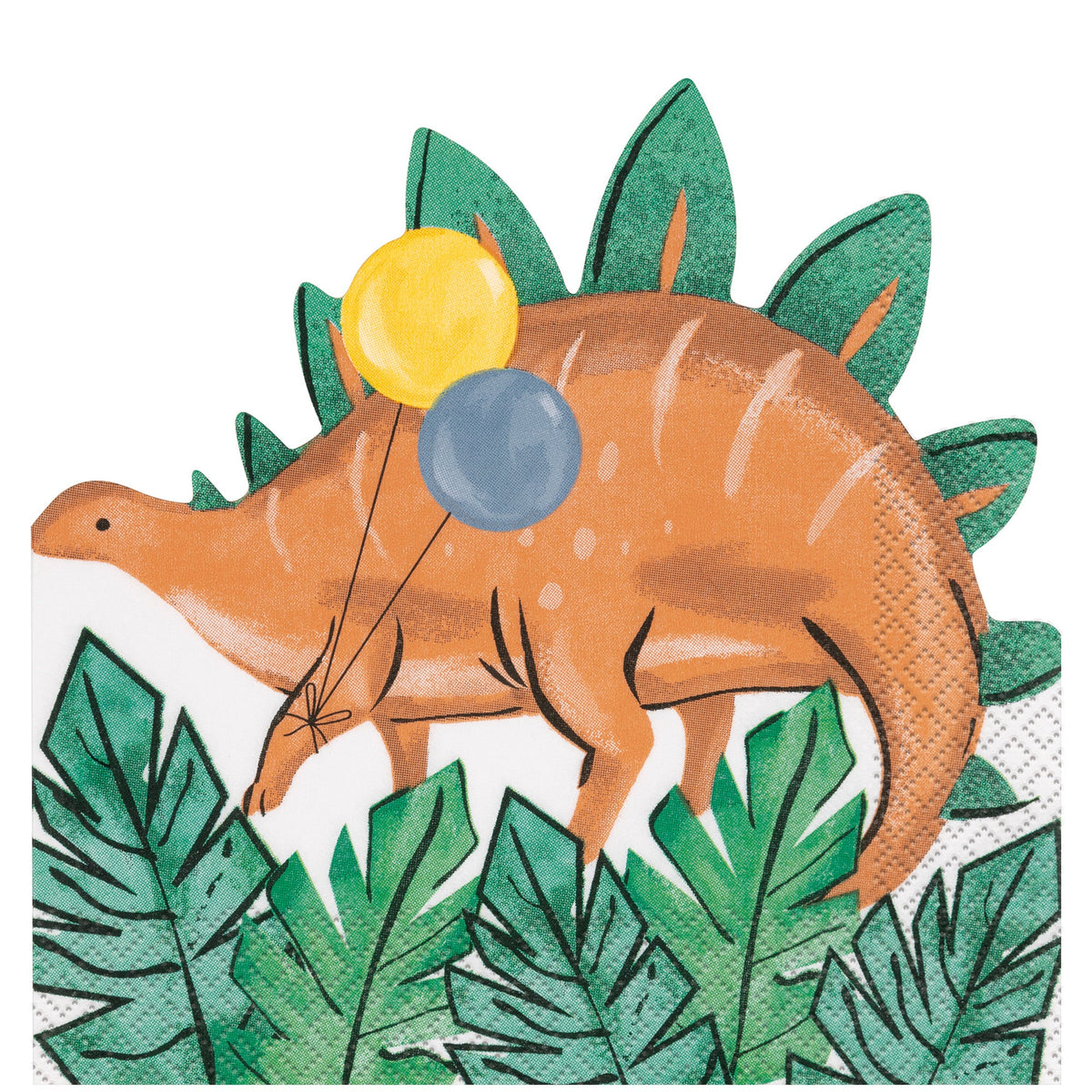 UNIQUE PARTY FAVORS Kids Birthday Partying Dinosaurs Birthday Large Dino Shaped Lunch Napkins, 16 Count 011179134892