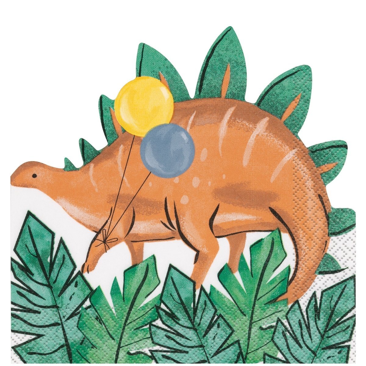 UNIQUE PARTY FAVORS Kids Birthday Partying Dinosaurs Birthday Large Dino Shaped Lunch Napkins, 16 Count 011179134892