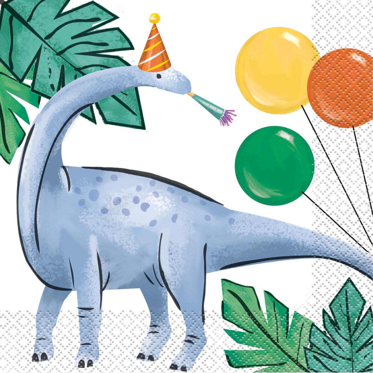 UNIQUE PARTY FAVORS Kids Birthday Partying Dinosaurs Birthday Large Lunch Napkins, 16 Count 011179134922