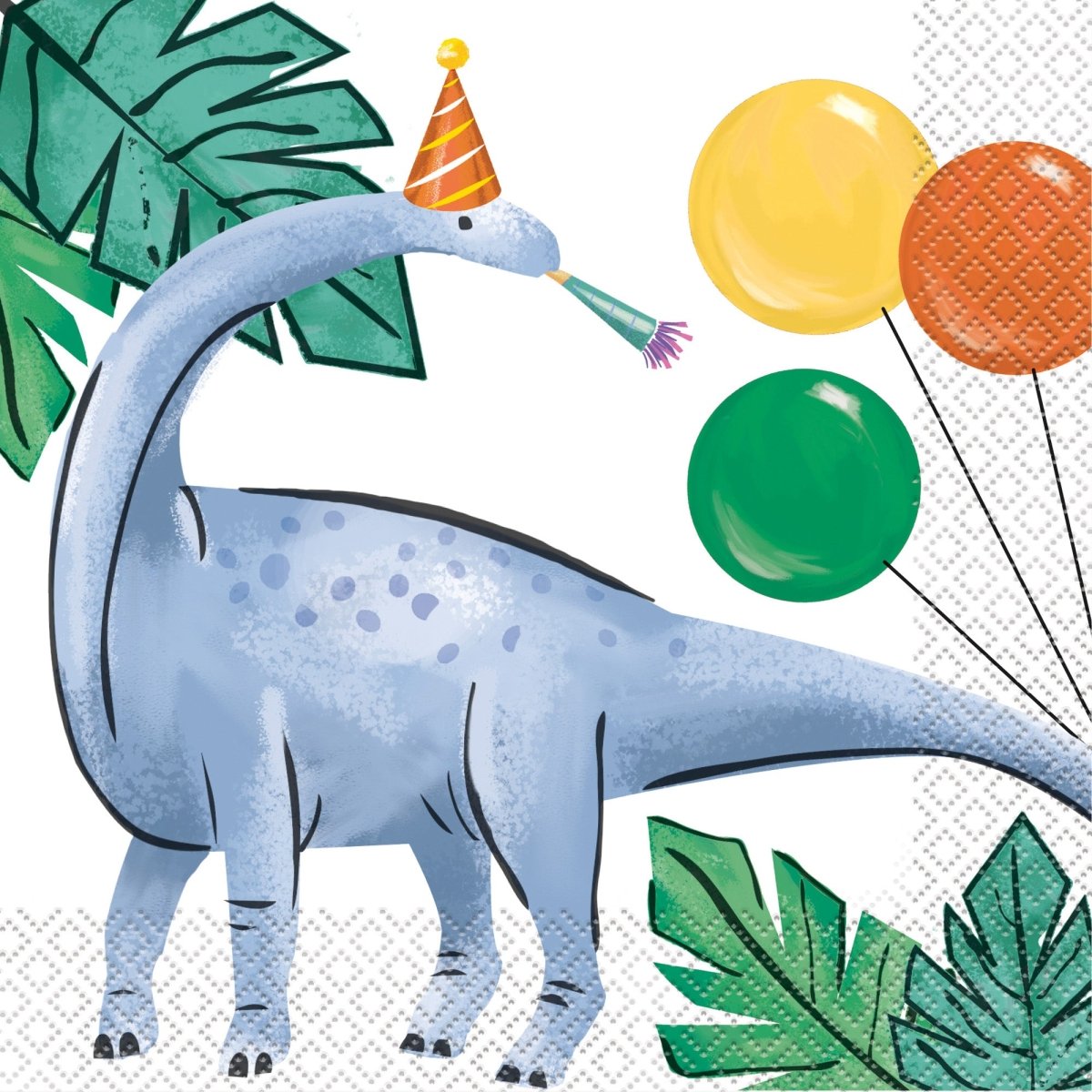 UNIQUE PARTY FAVORS Kids Birthday Partying Dinosaurs Birthday Large Lunch Napkins, 16 Count 011179134922