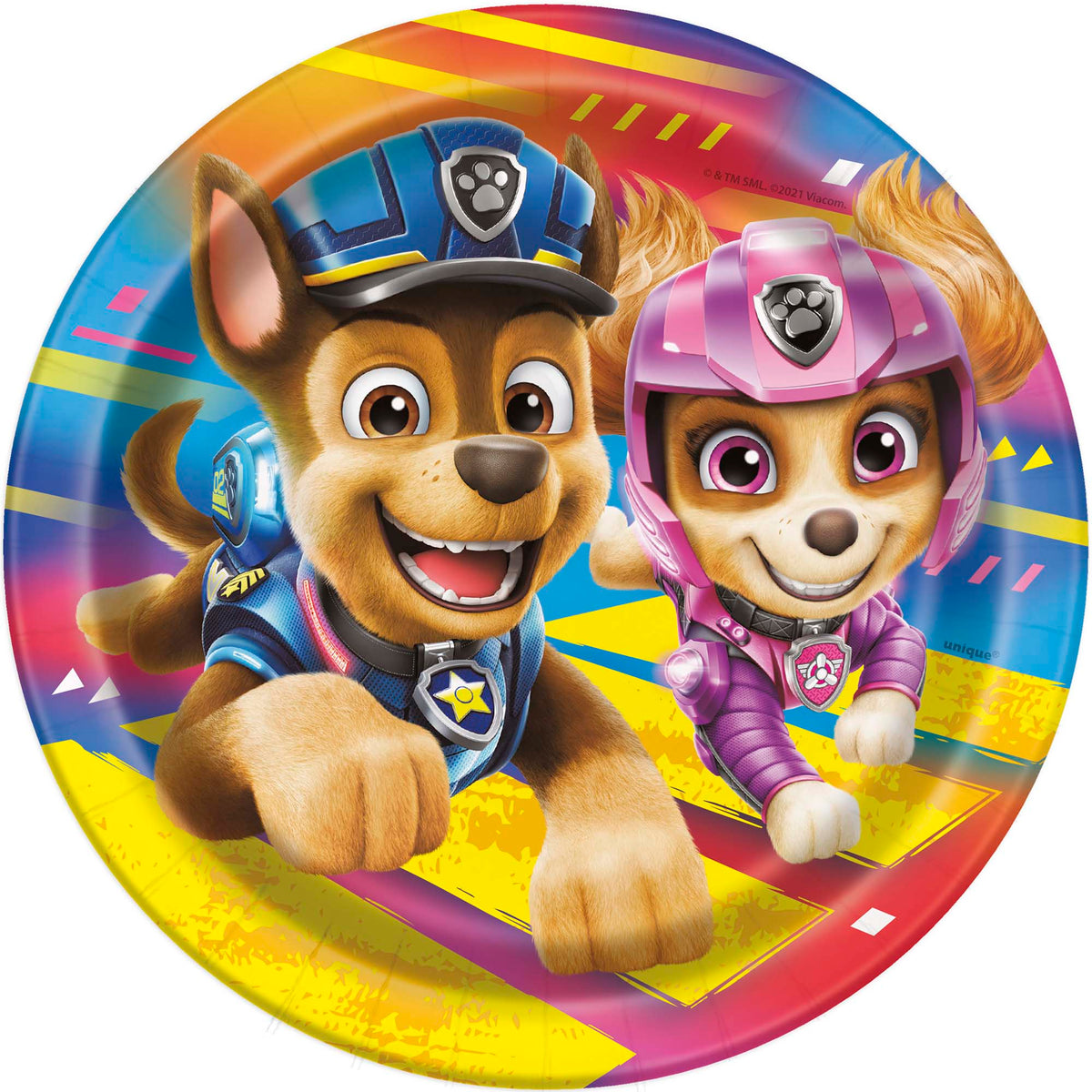 UNIQUE PARTY FAVORS Kids Birthday Paw Patrol Birthday Small Round Dessert Paper Plates, 7 Inches, 8 Count