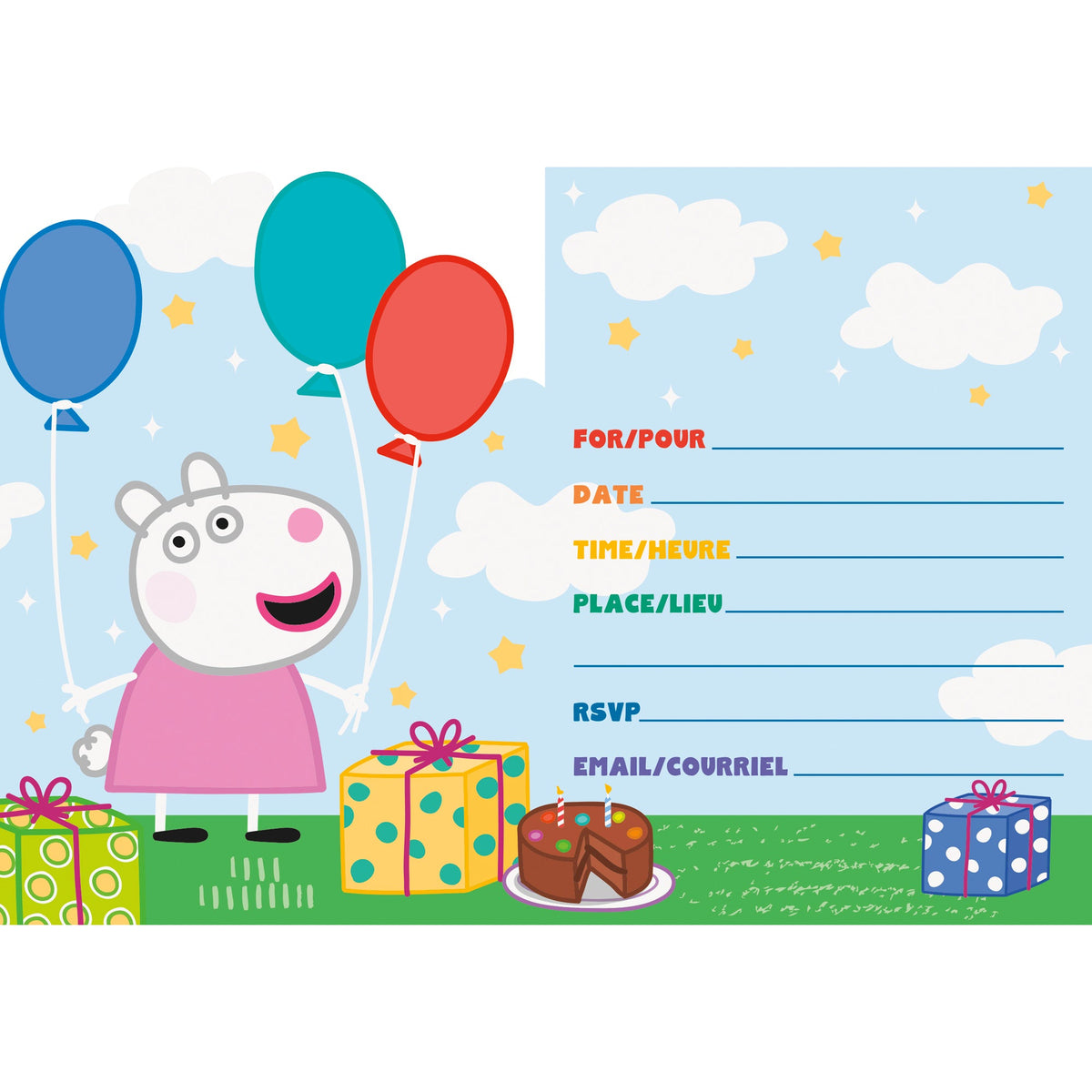 UNIQUE PARTY FAVORS Kids Birthday Peppa Pig Birthday Invitations, 8 Count 011179782246