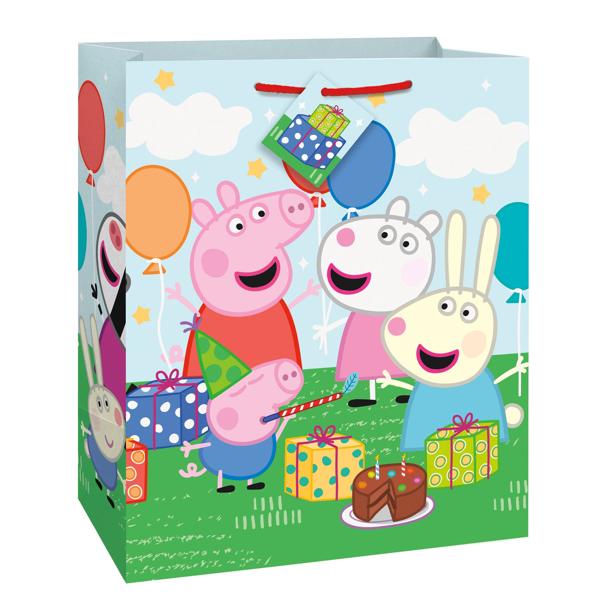UNIQUE PARTY FAVORS Kids Birthday Peppa Pig Birthday Large Paper Gift Bag, 1 Count 011179782383
