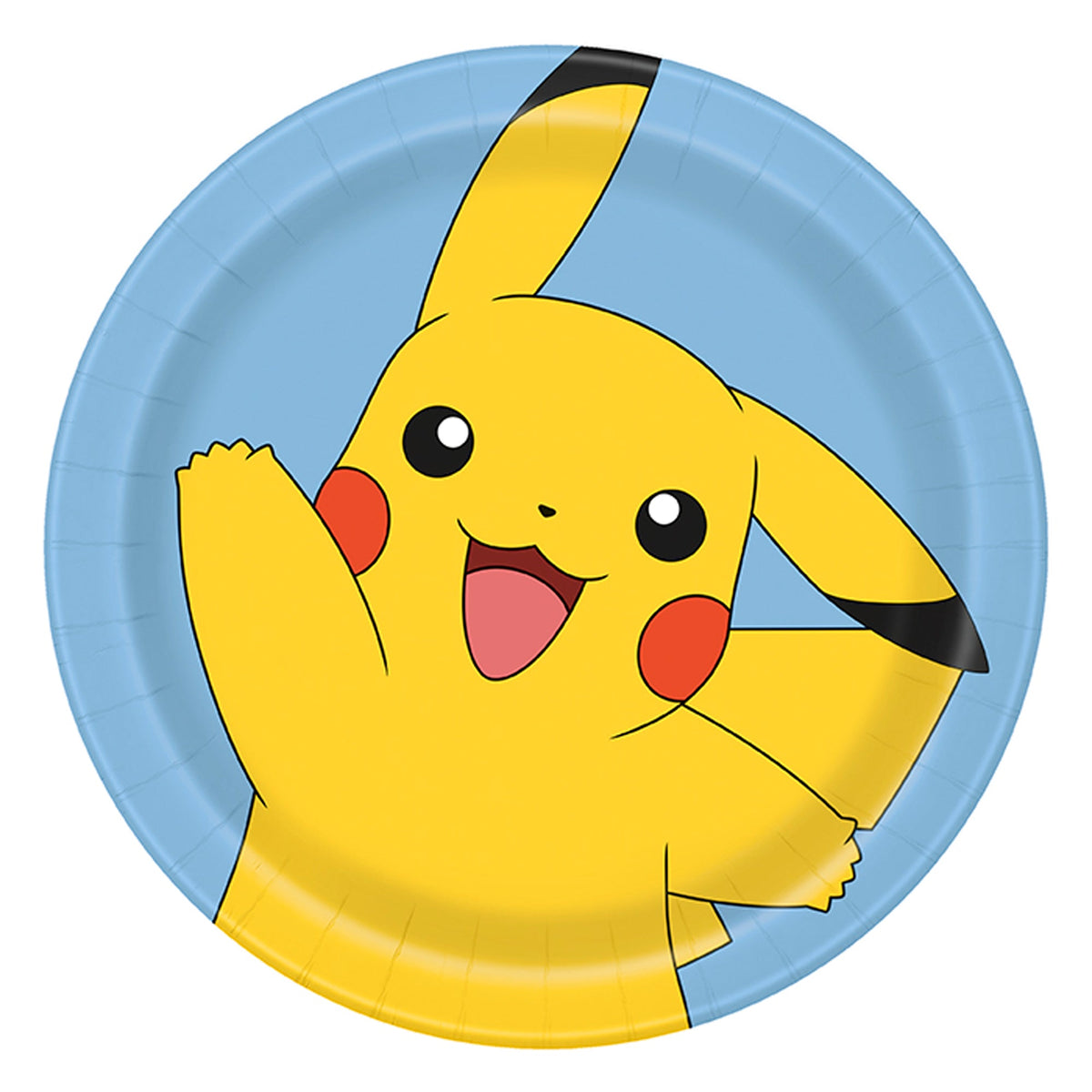 UNIQUE PARTY FAVORS Kids Birthday Pokémon Birthday Large Round Lunch Paper Plates, 9 Inches, 8 Count 011179156047