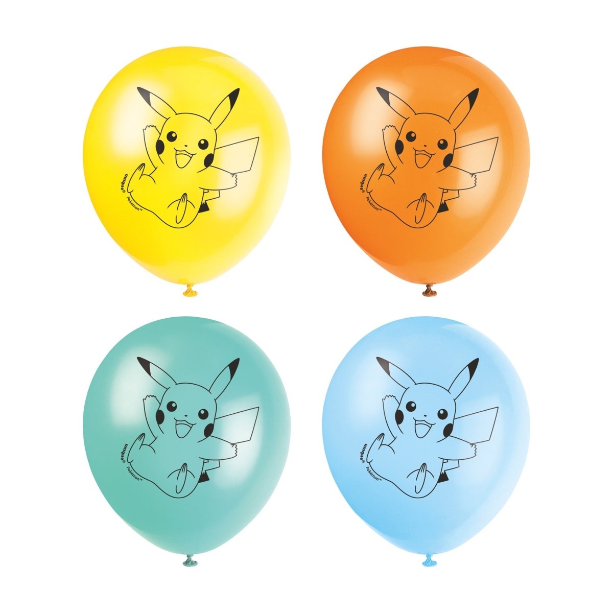 UNIQUE PARTY FAVORS Kids Birthday Pokémon Birthday Latex Balloons, 12 Inches, 8 Count 011179156184