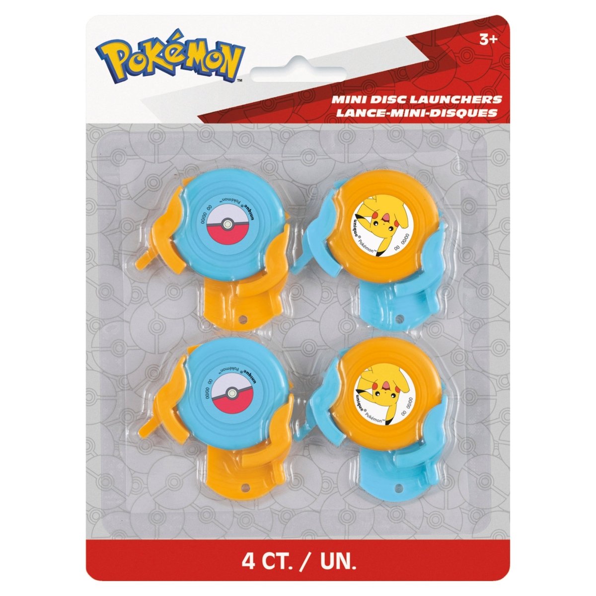 UNIQUE PARTY FAVORS Kids Birthday Pokémon Birthday Mini Disc Launchers, 4 Count 011179156238