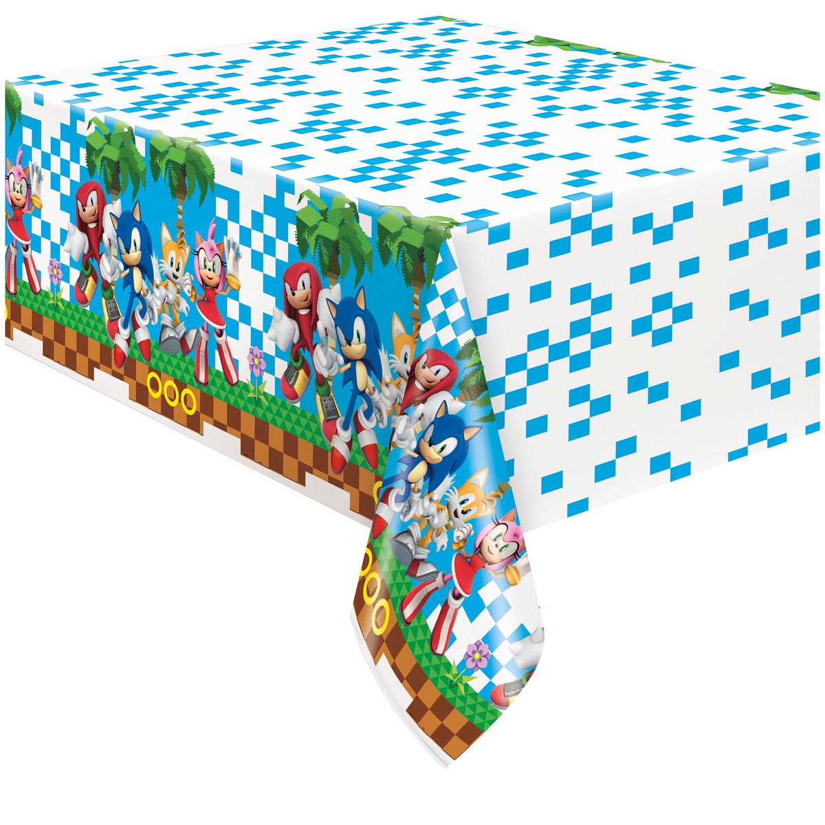 UNIQUE PARTY FAVORS Kids Birthday Sonic the Hedgehog Rectangular Plastic Table Cover, 54 x 84 Inches, 1 Count 011179218080