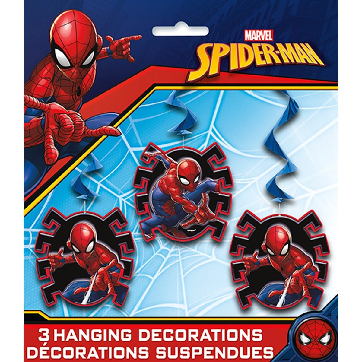 UNIQUE PARTY FAVORS Kids Birthday Spider-Man Birthday Spiral Decoration Kit with Cutouts, Marvel, 3 Count 011179592296