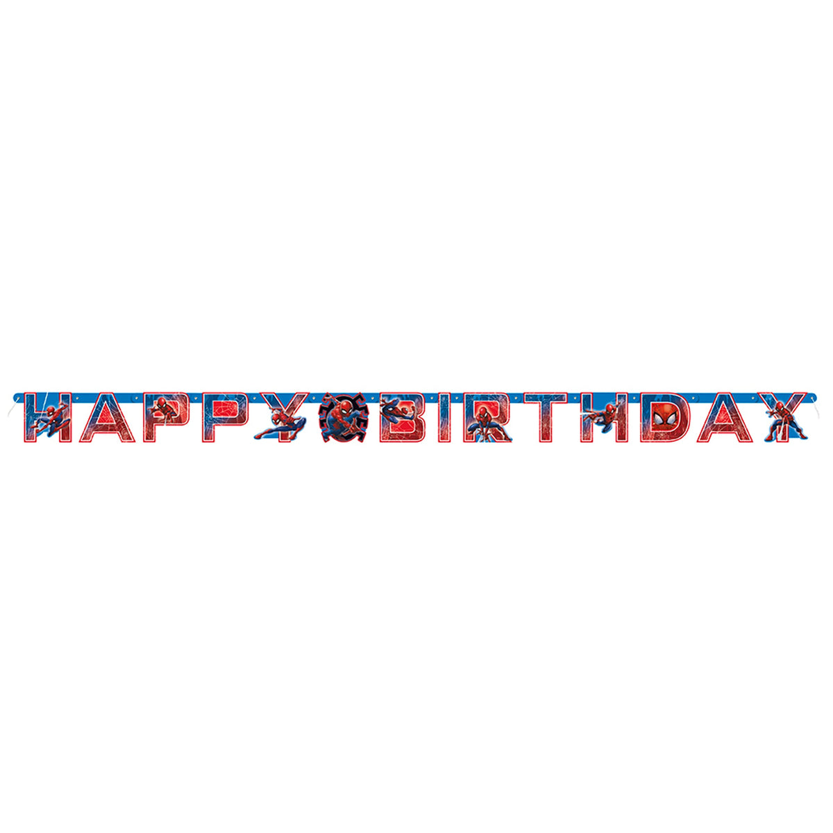 UNIQUE PARTY FAVORS Kids Birthday Spider-Man Happy Birthday Jointed Banner, Marvel, 76 Inches, 1 Count 011179592302
