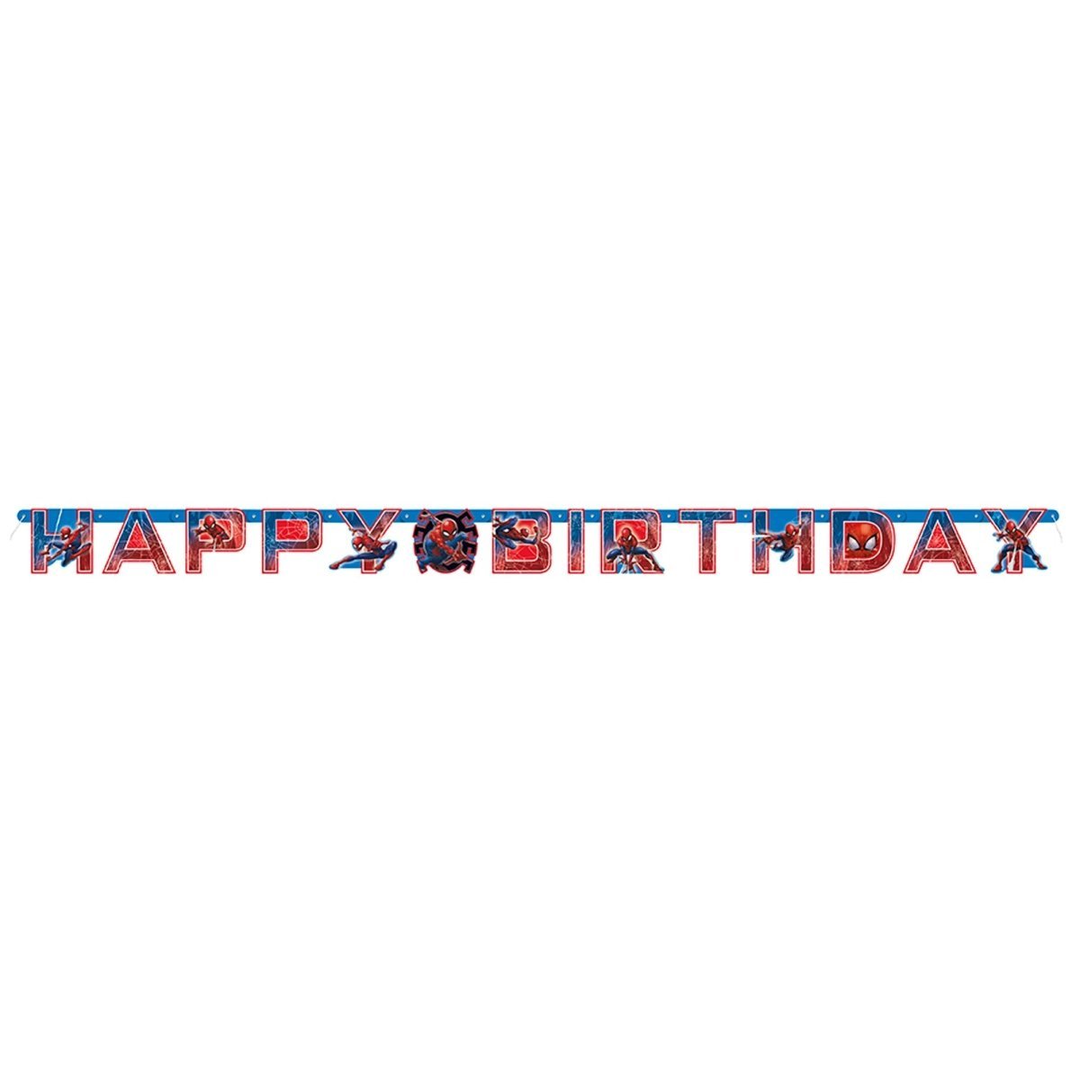 UNIQUE PARTY FAVORS Kids Birthday Spider-Man Happy Birthday Jointed Banner, Marvel, 76 Inches, 1 Count 011179592302