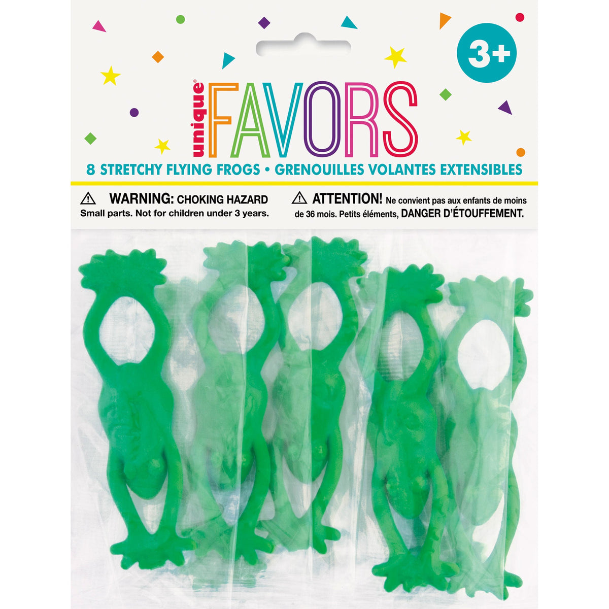 UNIQUE PARTY FAVORS Kids Birthday Stretchy Frog Slingshot, 8 Count 011179847204