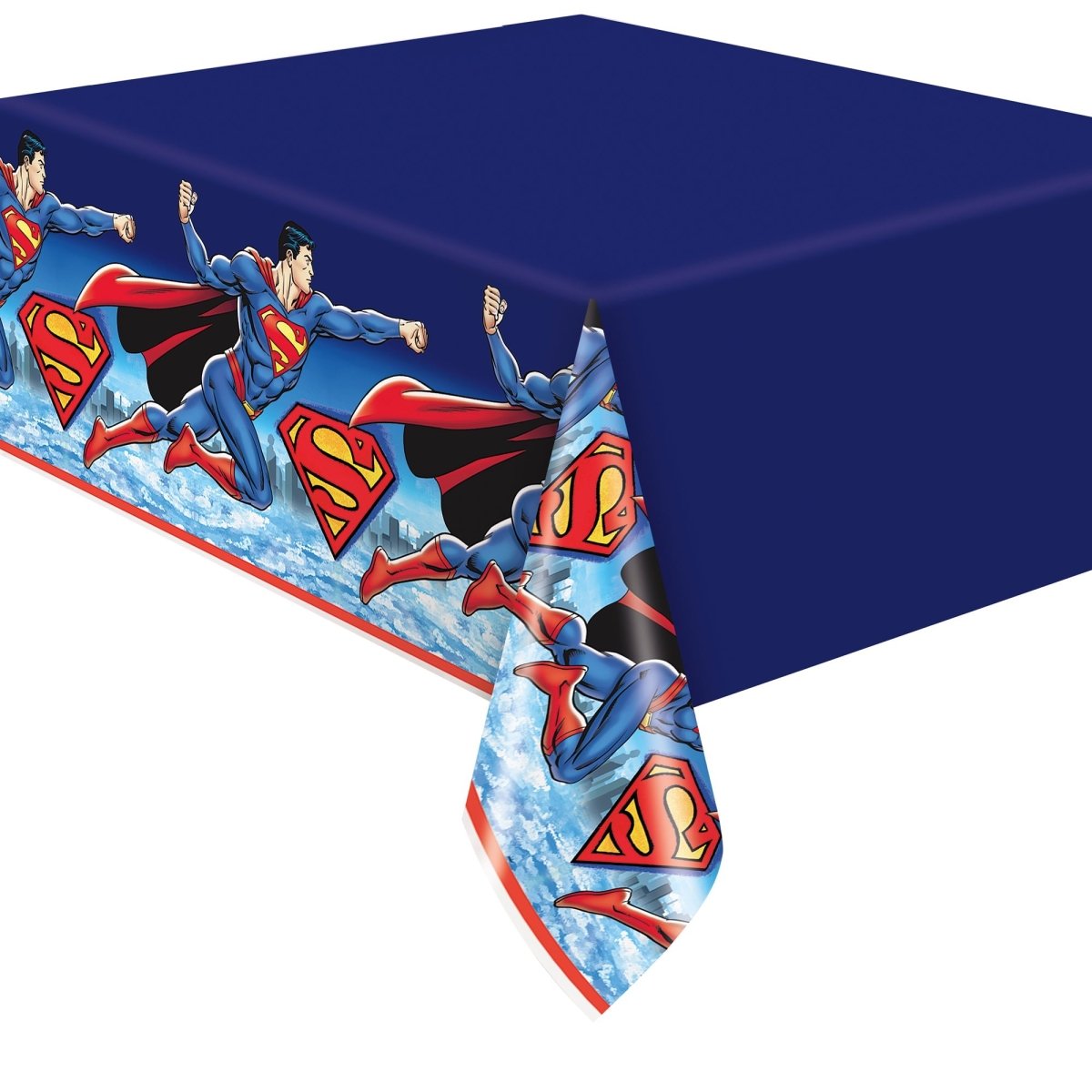 UNIQUE PARTY FAVORS Kids Birthday Superman Birthday Rectangular Plastic Table Cover, 54 x 84 Inches, 1 Count 011179156931