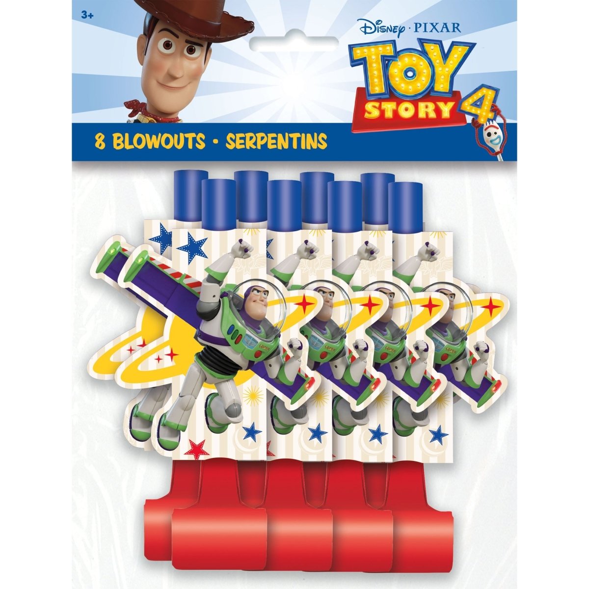UNIQUE PARTY FAVORS Kids Birthday Toy Story Birthday Blowouts, Disney, 8 Count 011179798520