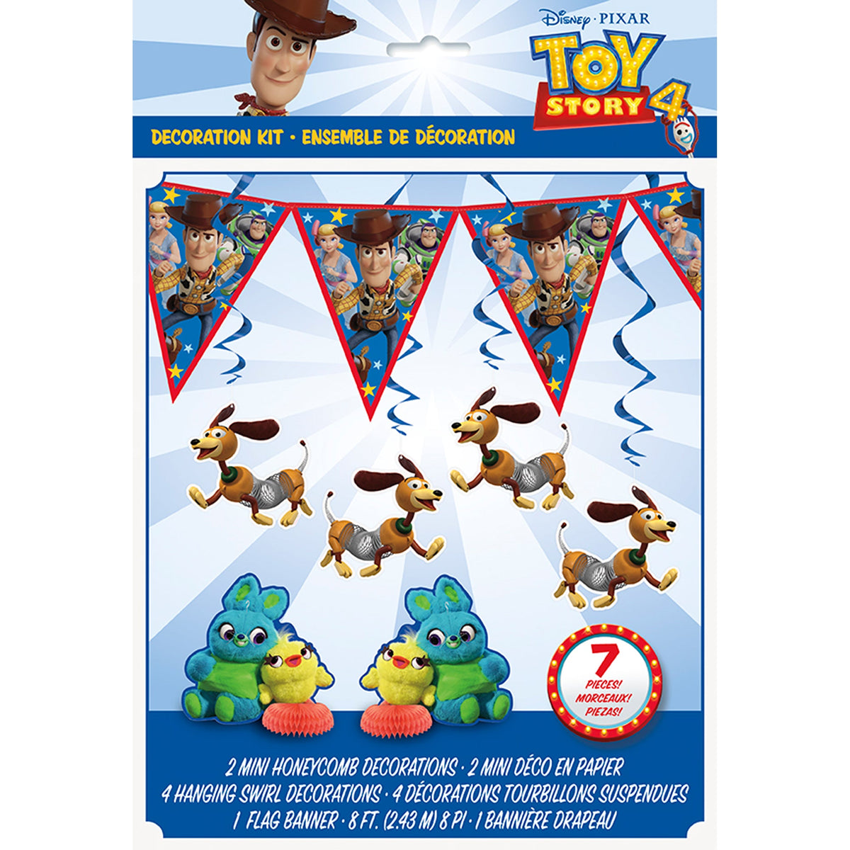 UNIQUE PARTY FAVORS Kids Birthday Toy Story Birthday Decoration Kit, Disney, 7 Count 011179797592