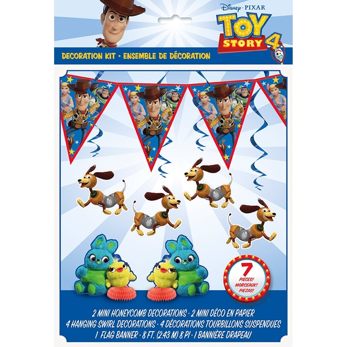 UNIQUE PARTY FAVORS Kids Birthday Toy Story Birthday Decoration Kit, Disney, 7 Count 011179797592
