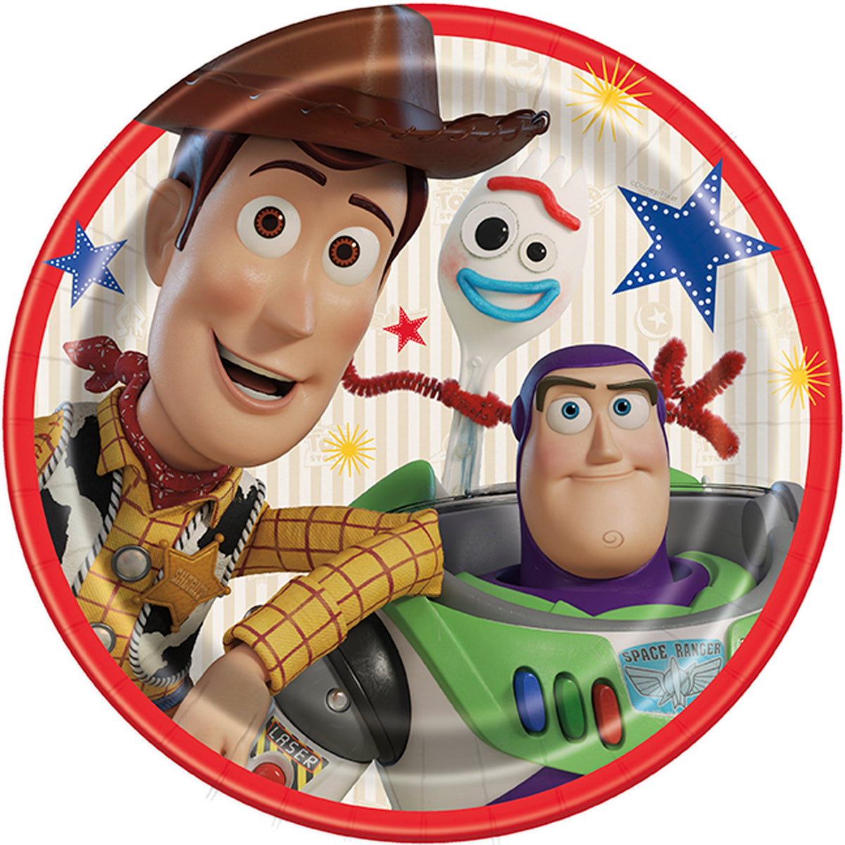 UNIQUE PARTY FAVORS Kids Birthday Toy Story Birthday Large Round Lunch Paper Plates, Disney, 9 Inches, 8 Count 011179795550