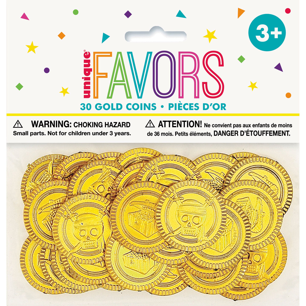 UNIQUE PARTY FAVORS Kids Birthday Treasure Coins, 30 Count 011179847761