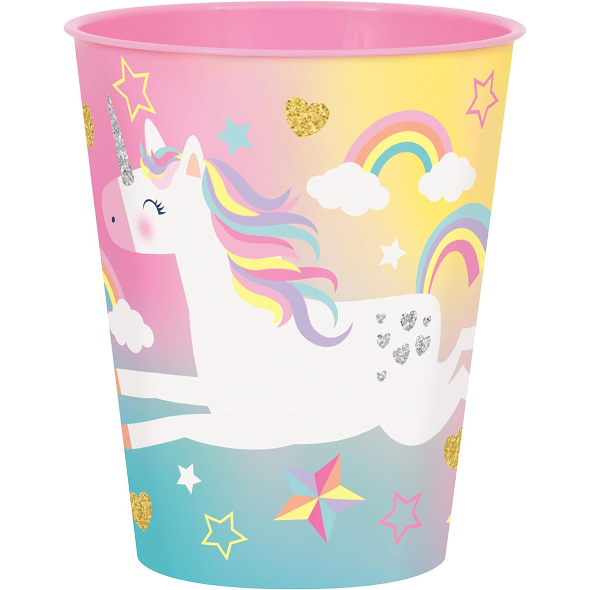 UNIQUE PARTY FAVORS Kids Birthday Unicorn Galaxy Birthday Party Cups, 10 Oz, 4 Count 011179758173